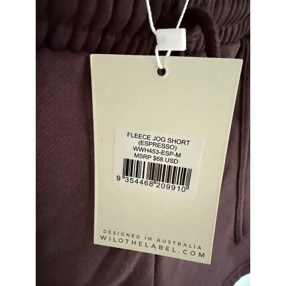 Wilo The Label Fleece Jog Short Espresso Brown High Waist WWH453-ESP-M Womens M - Picture 2 of 3